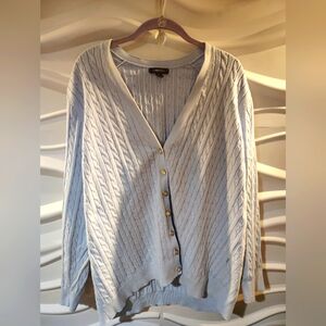 Pre-owned Lands'End Button Top Women Size 2X 20W-22W Light Blue